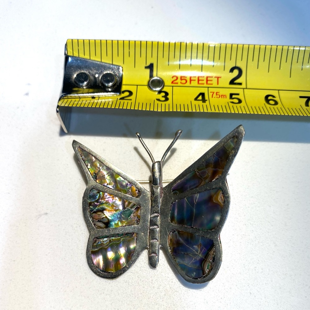 Vintage 925 Abalone Shell Butterfly brooch/pin.